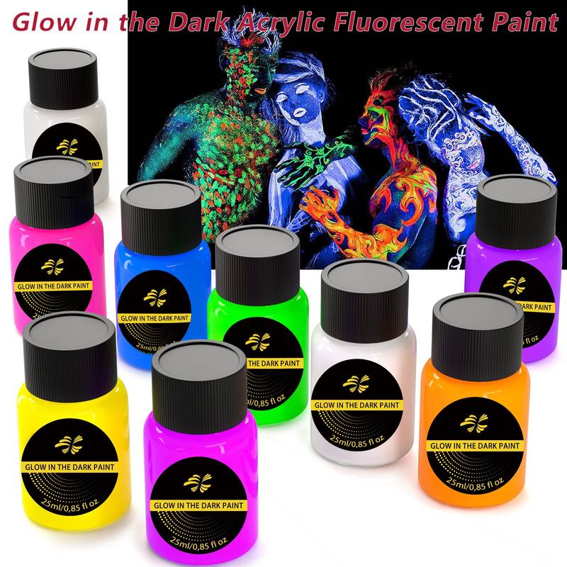 Glow In The Dark Acrylic Fluorescent Paint For Canvas Neon - Temu